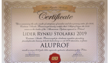Podwójny tytuł Lidera rynku Stolarki, 11 raz dla firmy Aluprof